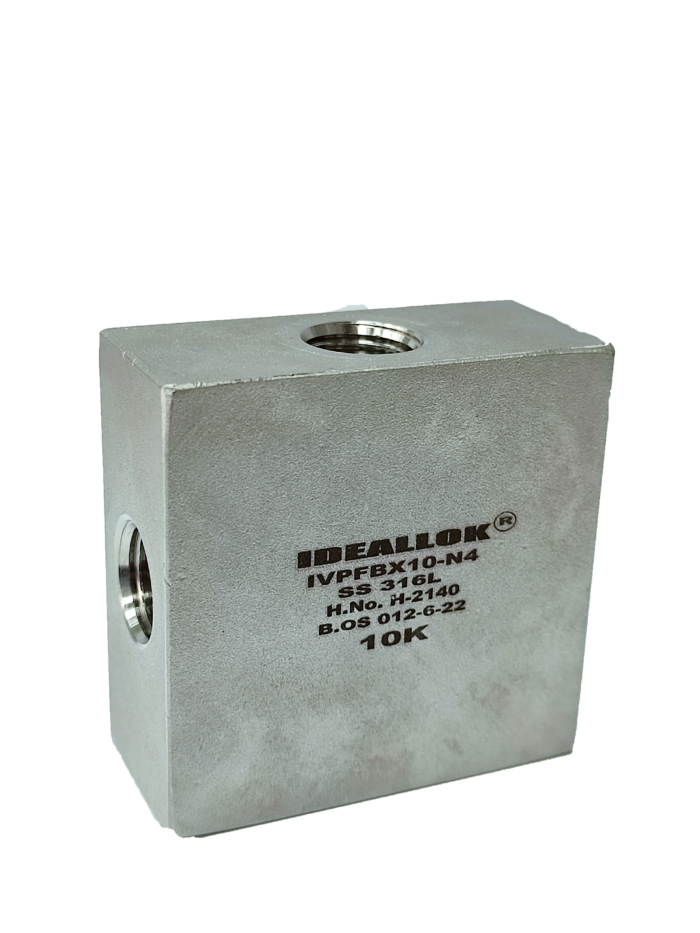 SS316 FEMALE TEE BLOCK TYPE 10000PSI Ideal Valves