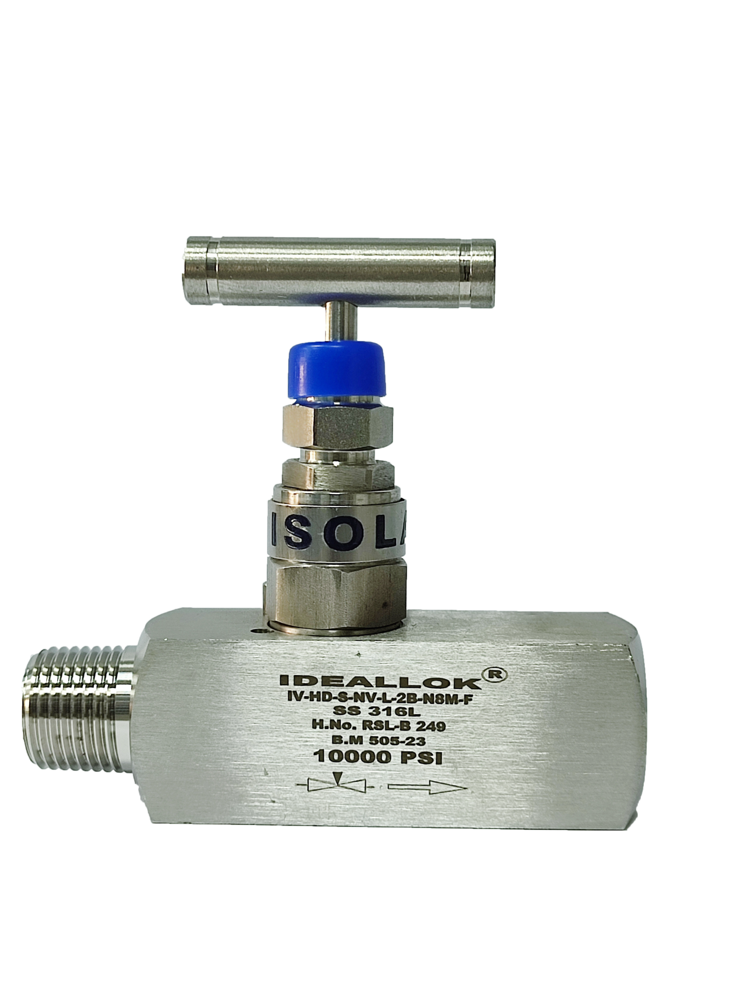 SS316 NEEDLE VALVE 100MM LONG (MALE X FEMALE) 10000PSI. & 6000PSI